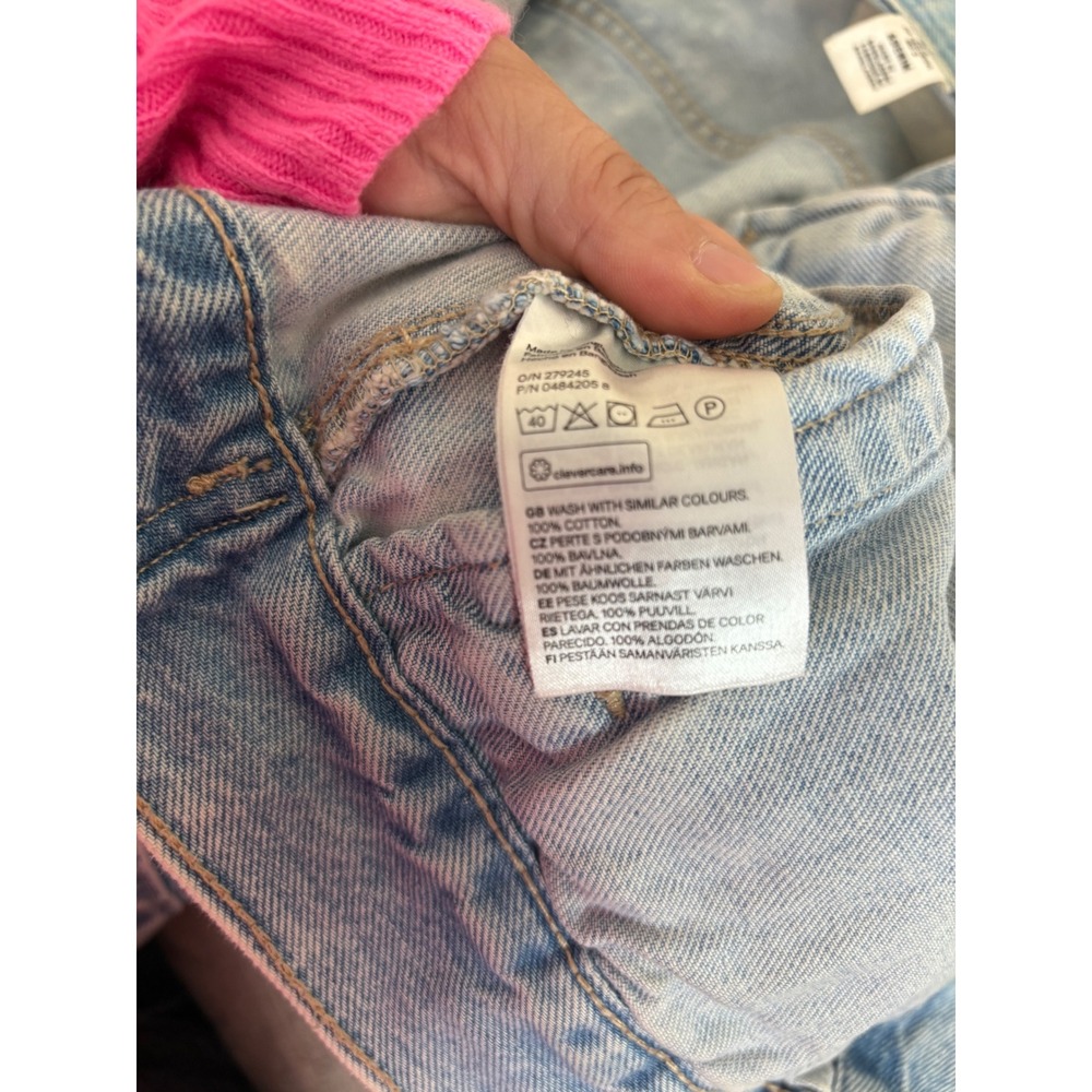 H&M &Denim Womens Light Acid Wash Cotton‎ Trucker Denim Jacket Blue Size 2 - Picture 6 of 9